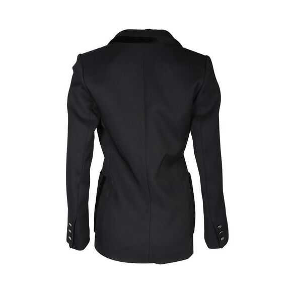 Sandro Elna Single-Breasted Blazer in Black Wool - Picture 3 of 5